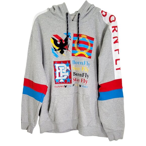 Born Fly Womens Gray Pullover Hoodie Streetwear Sweatshirt Long‎ Sleeve Size 3X - Picture 1 of 10